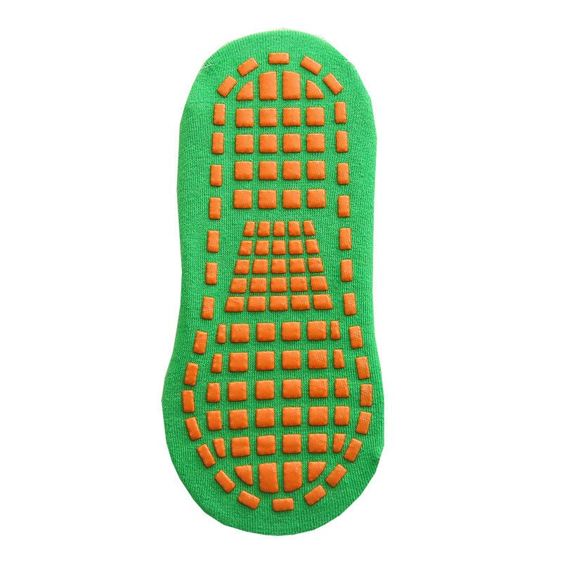 Ten Pairs Of Green Kids Non - Slip Trampoline Socks for Playground Early Education and Yoga Unisex Anti - Skid Floor Socks for 1 - 5 Years