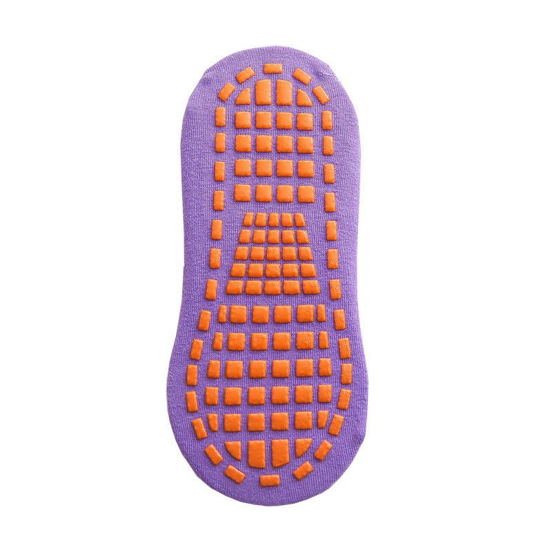 Ten Pairs Of Purple Kids Non - Slip Trampoline Socks for Playground Early Education and Yoga Unisex Anti - Skid Floor Socks for 1 - 5 Years