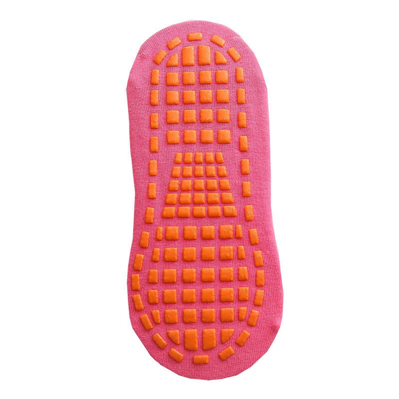 Ten Pairs Of Rose Red Kids Non - Slip Trampoline Socks for Playground Early Education and Yoga Unisex Anti - Skid Floor Socks for 1 - 5 Years