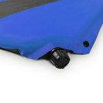 Double Self Inflating Mattress Sleeping Mat Air Bed Camping Hiking Joinable - blue