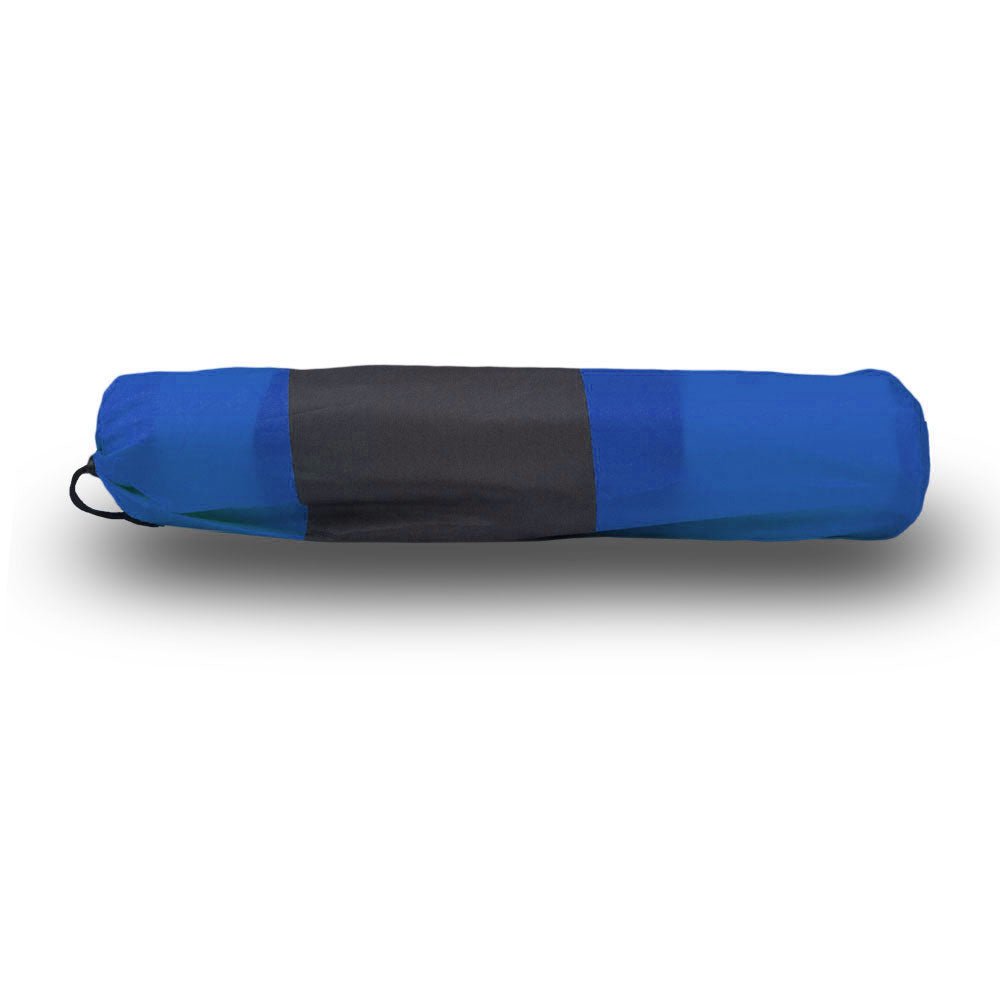 Double Self Inflating Mattress Sleeping Mat Air Bed Camping Hiking Joinable - blue