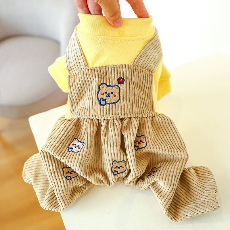 XL Beardie Bib Pants Four - Legged Dog Clothes - Spring/Summer Pet Outfit, Soft & Breathable