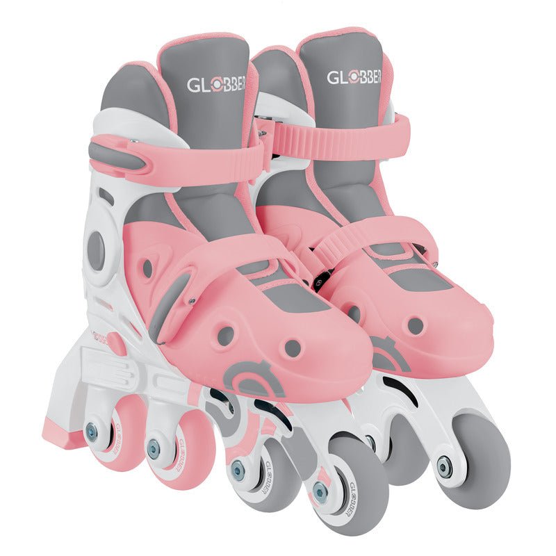 Globber LEARNING INLINE SKATES 2in1 for Toddlers: Size 26 - 29 - Pastel Pink