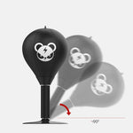 Adjustable Desktop Punching Speed Ball - Durable PU Leather, Stable Base (Monkey pattern and Kids Boxing Gloves)