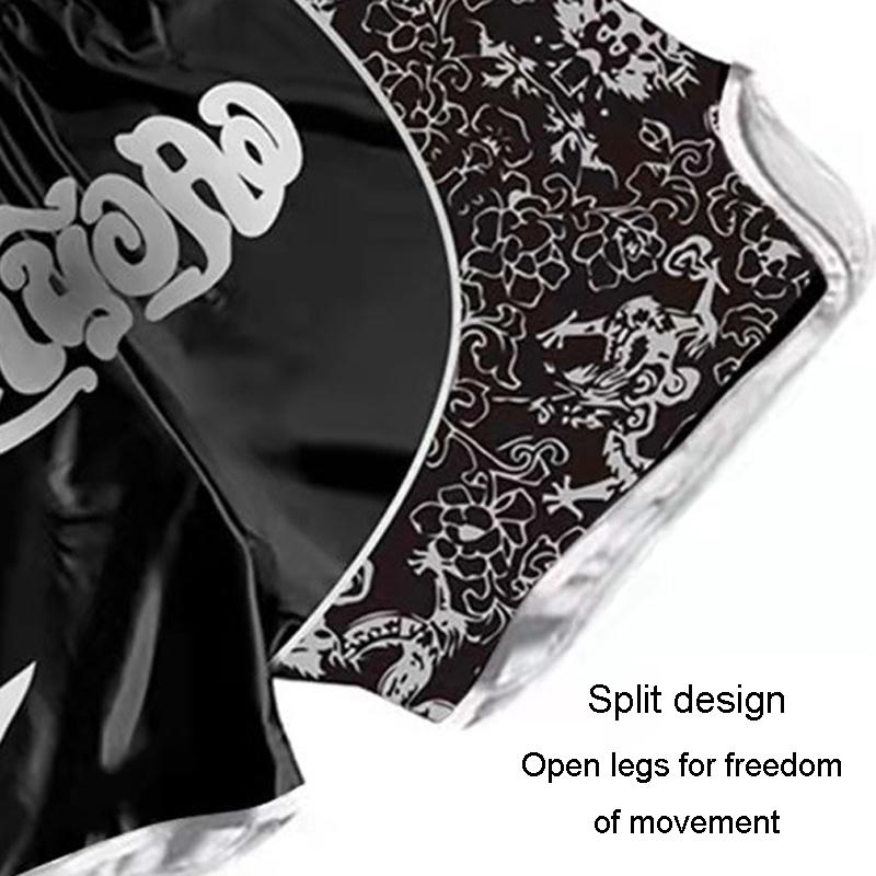 Kids Boxing Set - Sparring Shorts And Tights - Bright Green - Silvery Dragon Black - M