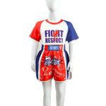 Kids Boxing Set - Sparring Shorts And Tights - Bright Green - Silvery Dragon Black - M
