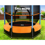 Everfit 4.5FT Trampoline for Kids Trampoline w/ Enclosure Safety Net Rebounder Gift Orange