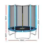 Everfit Trampoline 6FT Kids Trampolines Safety Net Pad Round Blue