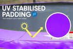 Kahuna 8ft Outdoor Trampoline Kids Children With Safety Enclosure Mat Pad Net Ladder Basketball Hoop Set - Purple