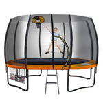 Kahuna Twister 12ft Springless Trampoline Outdoor Mat Pad Net Ladder with Basketball Set