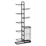 Everfit Ball Storage Rack Sports Equipment Organizer 7 - Tier with Basket for Garage Gym Black