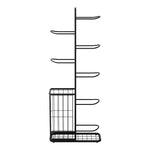 Everfit Ball Storage Rack Sports Equipment Organizer 7 - Tier with Basket for Garage Gym Black