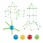 217pcs Kids Construction Fort Building Kit Castles 3D Play House Tent Toys