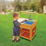 Childrens Outdoor Play Mud Kitchen Sand Pit with Display Shelf