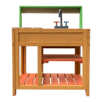 Childrens Outdoor Play Mud Kitchen Sand Pit with Display Shelf