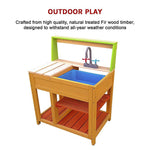 Childrens Outdoor Play Mud Kitchen Sand Pit with Display Shelf