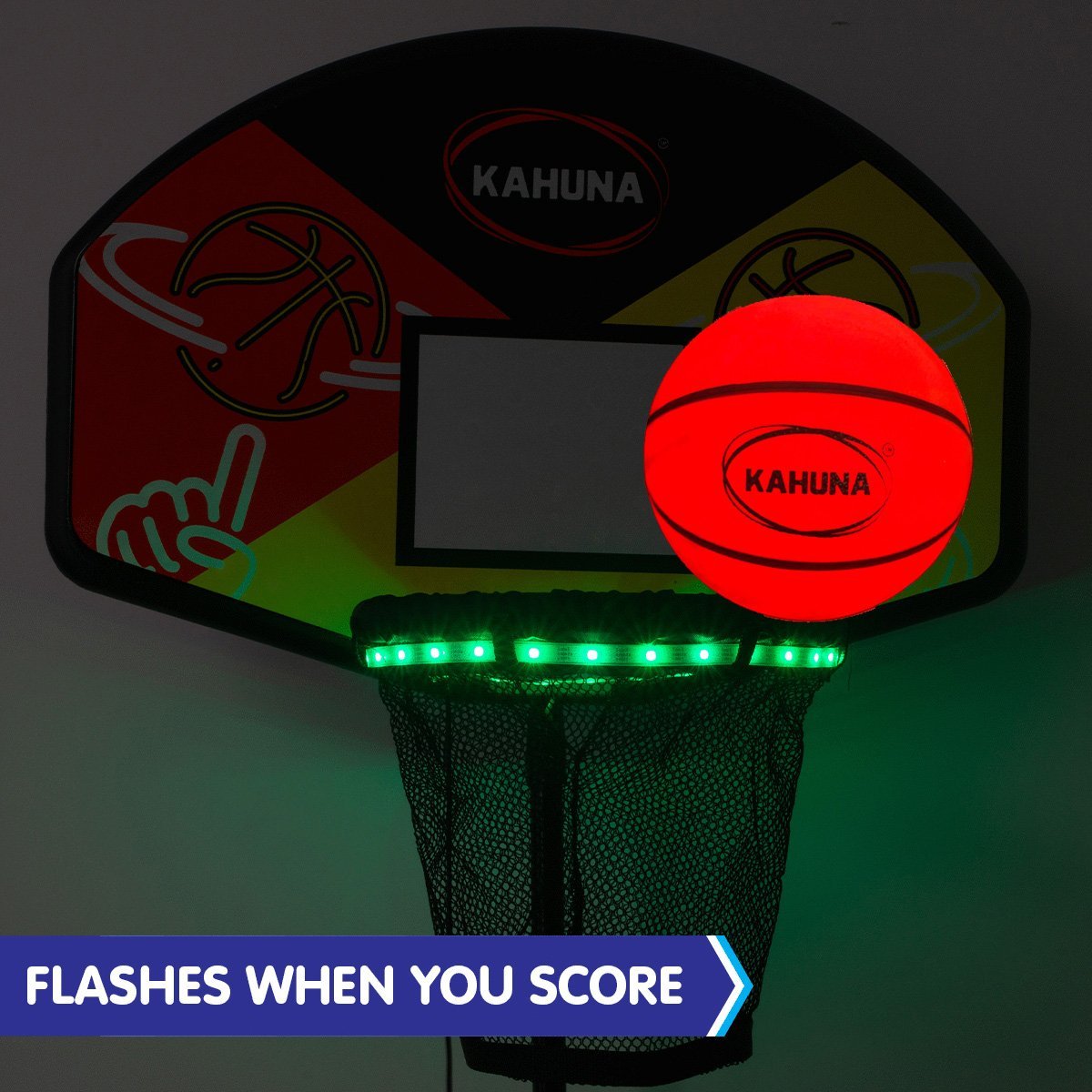 Kahuna Trampoline Led Basketball Hoop Set With Light - up Ball