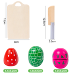 Kids Wooden Fruit Cutting Toy Set - 8 Fruits, Knife, and Cutting Board, 18x15cm Storage Container