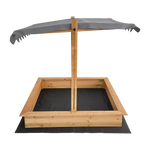 Kids Wooden Toy Sandpit with Adjustable Canopy