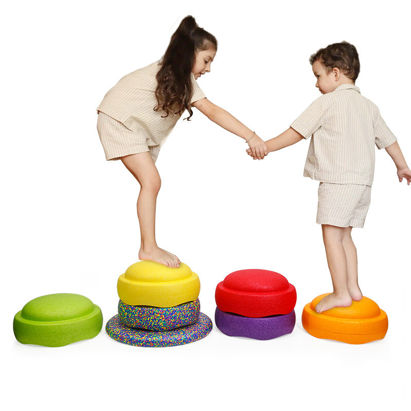 Rainbow Balance Stepping Stone - Sensory Training Toy for Kids, Orange circle Step