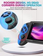 S7 Trendy Joystick Handheld Game Console - 620 Built-in Games, TV Output, Crystal Buttons & 2-Player Support(blue)