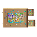 Wooden Jigsaw Puzzle Table Board Storage Table Tray Puzzle For Adult Kid