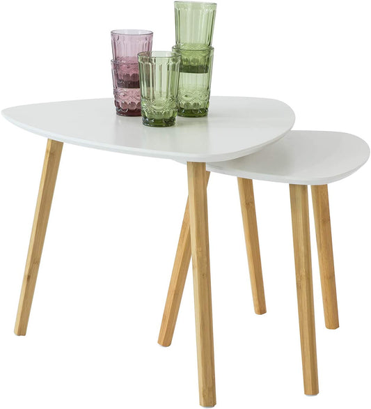Set of 2 White Side Nesting Tables - ToyChest.au