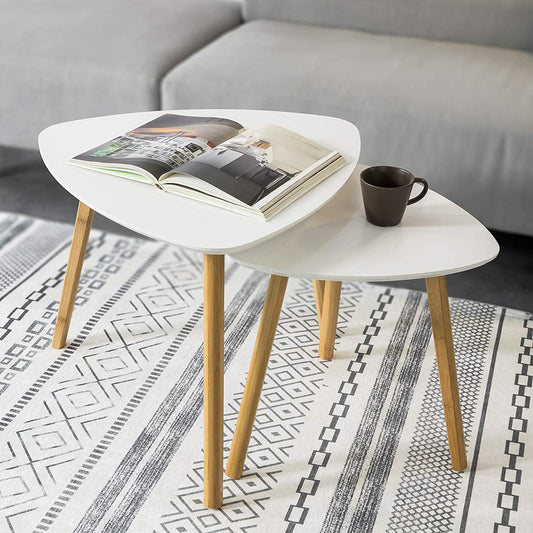 Set of 2 White Side Nesting Tables - ToyChest.au