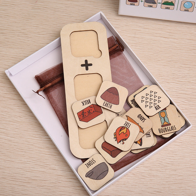 Multicolor Wooden Mineral & Gemstone Educational Puzzle - Colorful Geology Toy for Kids