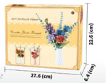 Pink DIY 3D Wooden Flower Bouquet Puzzle Set with Vase - Craft Kit for Kids and Adults
