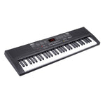 Karrera 61 - key Electronic Led Keyboard 75cm Portable Piano In Black With Microphone Input, Headphone Output, 255 Timbres & Rhythms