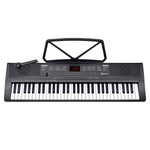 Karrera 61 - key Electronic Led Keyboard 75cm Portable Piano In Black With Microphone Input, Headphone Output, 255 Timbres & Rhythms