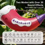 Pink Interactive Animal Sound Whistle Horn for Kids - Lung Capacity Training and 30+ Sound Effects Toy