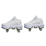 37 Double Row Deformation Rune Roller Skates - Dual Purpose - Low-Top Without Light (White)