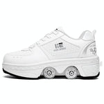 37 Double Row Deformation Rune Roller Skates - Dual Purpose - Low-Top Without Light (White)