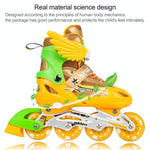 Adjustable Kids Roller Skates Set - Single Flash Wheels - Size s - Pink