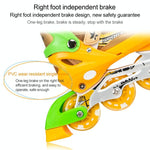 Adjustable Kids Roller Skates Set - Single Flash Wheels - Size s - Pink