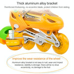 Adjustable Kids Roller Skates Set - Single Flash Wheels - Size s - Red