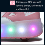 Rechargeable Light Wheel Skating Shoes for Kids - Size 36 Two-wheeled - Black And Red