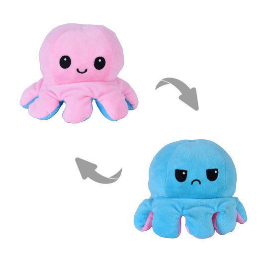 2 pk Flippy Mood Changing Reversible Octopus Plush Toy Assorted Color - ToyChest.au
