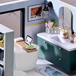 Dollhouse Miniature with Furniture Kit Plus Dust Proof and Music Movement - Cozy time (Valentine's Day Gift Idea)