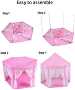Princess Indoor Playhouse Toy Play Tent for Kids Toddlers with Mat Floor and Carry Bag (Pink)