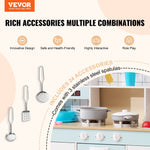 ToyChest au Vevor kids kitchen playset Australia with wooden stove countertop pots pans and stainless spatulas