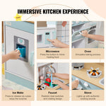 ToyChest au pastel wooden kids kitchen playset Australia with microwave oven sink stove faucet and ice maker