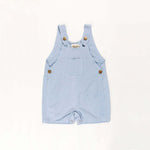 Ponchik Babies + Kids - Cotton Dungaree Overalls - Capri Blue - 3-6 months