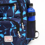 Red Stylish 3-Piece Backpack Set with Unique Geometric Design