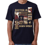 100% Cotton Australia Down Under Souvenir T-Shirt Unisex Adult Iconic Tee Top, Navy, M