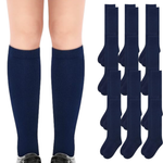 12x Pairs School Uniform Knee High Socks Cotton Rich Girls Boys Kids Bulk - Navy - 6-11 (12+ Years Old)