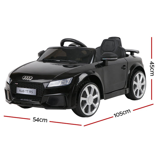 Kids Electric Ride On Car Audi Licensed TTRS Toy Cars Remote 12V Battery Black - ToyChest.au