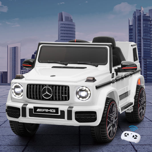 Kids Electric Ride On Car Mercedes-Benz Licensed AMG G63 Toy Cars Remote White - ToyChest.au